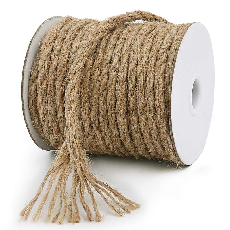 Vivifying 6mm Jute Rope, 66 Feet Natural Heavy Duty Brown Twine for Crafts, Cat Scratching Post, Gardening, Bundling and Hanging - Image 2